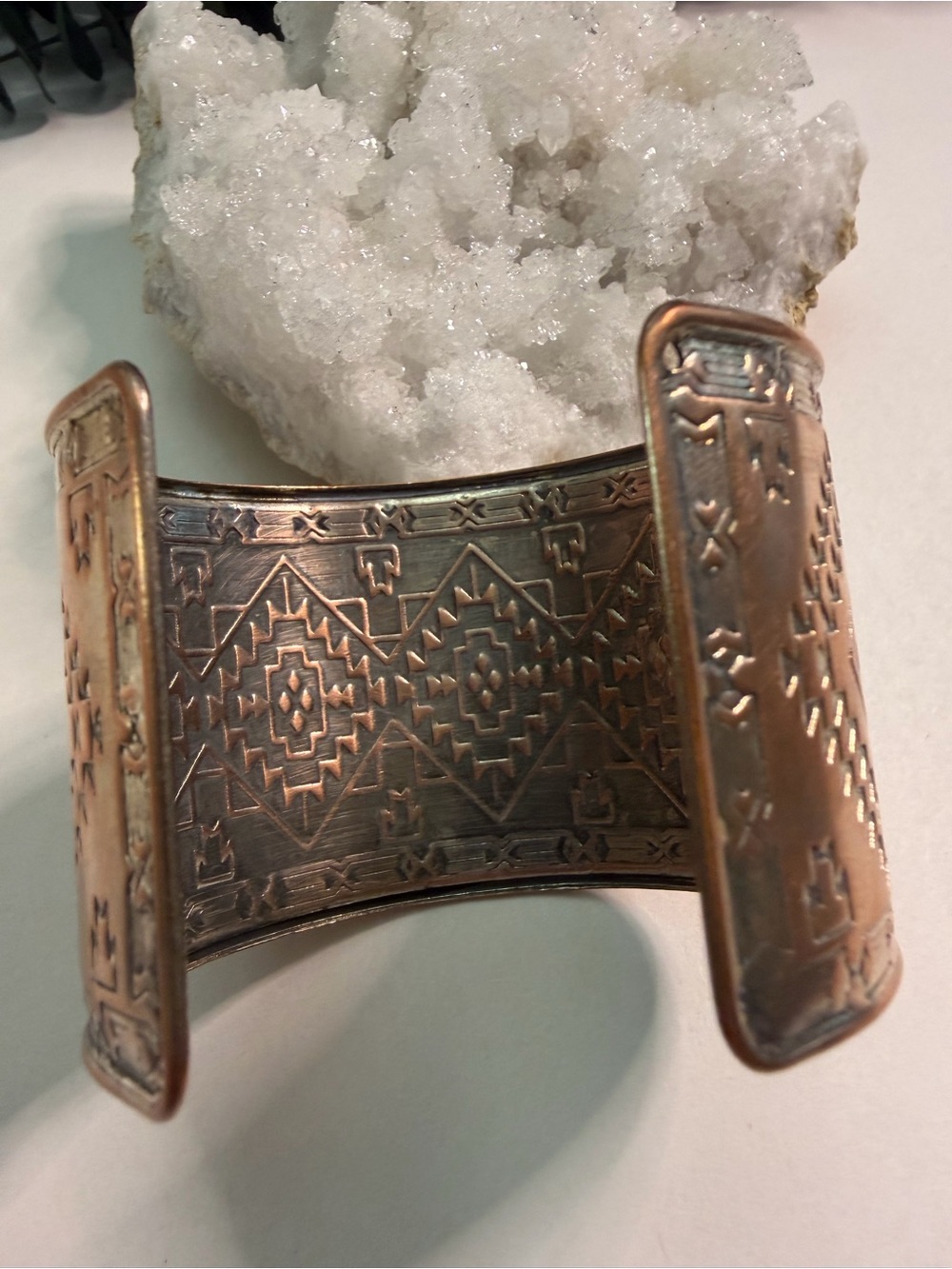 Copper-Tone Aztec Pattern Cuff Bracelet - Picture 3 of 3